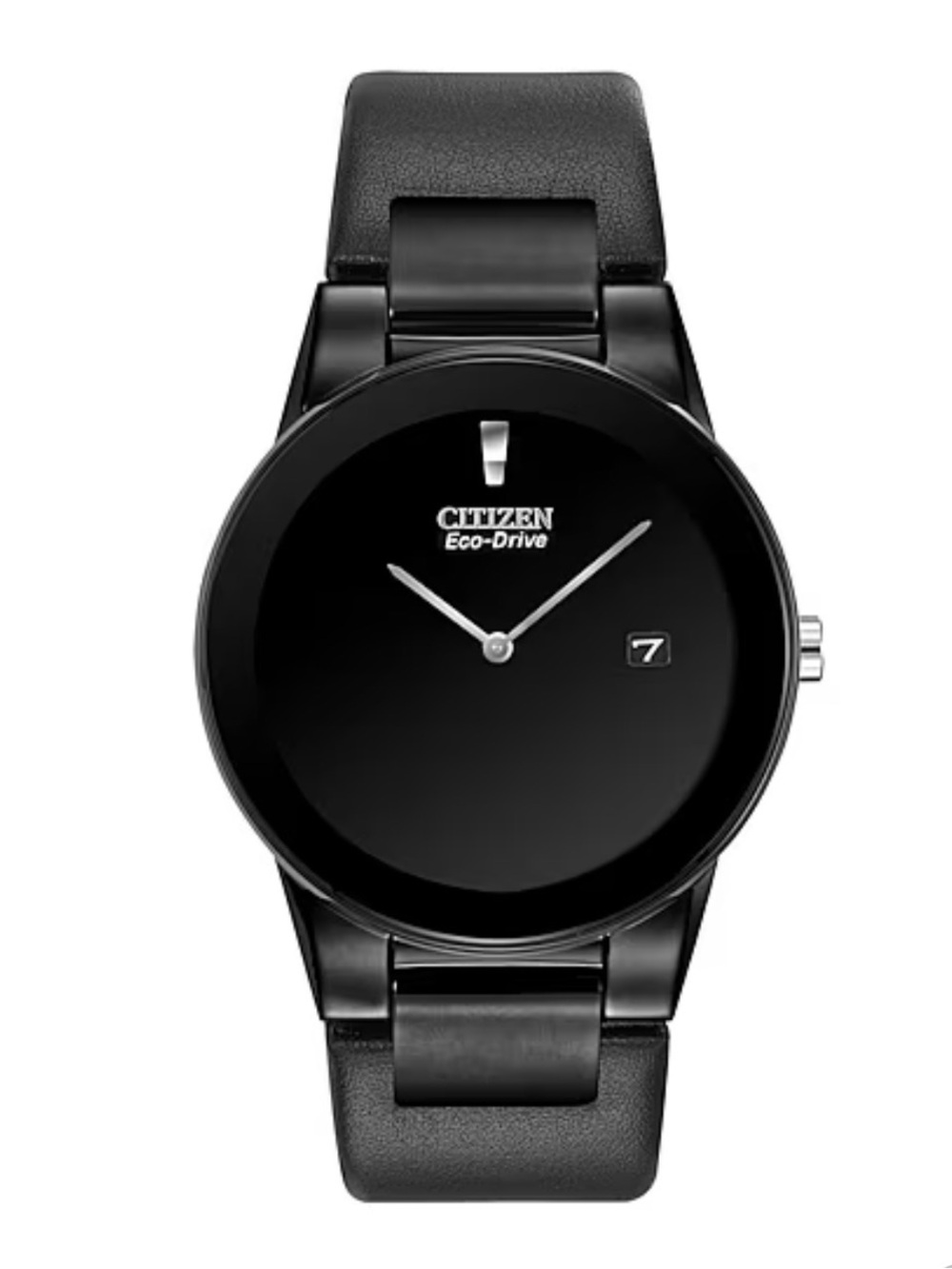 Citizen Axiom Mens Black Leather Strap Watch
